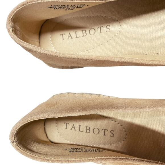 TALBOTS Hadley Chain Suede Platform Espadrille Loafers in Light Toffee Size 6.5 - Picture 6 of 8